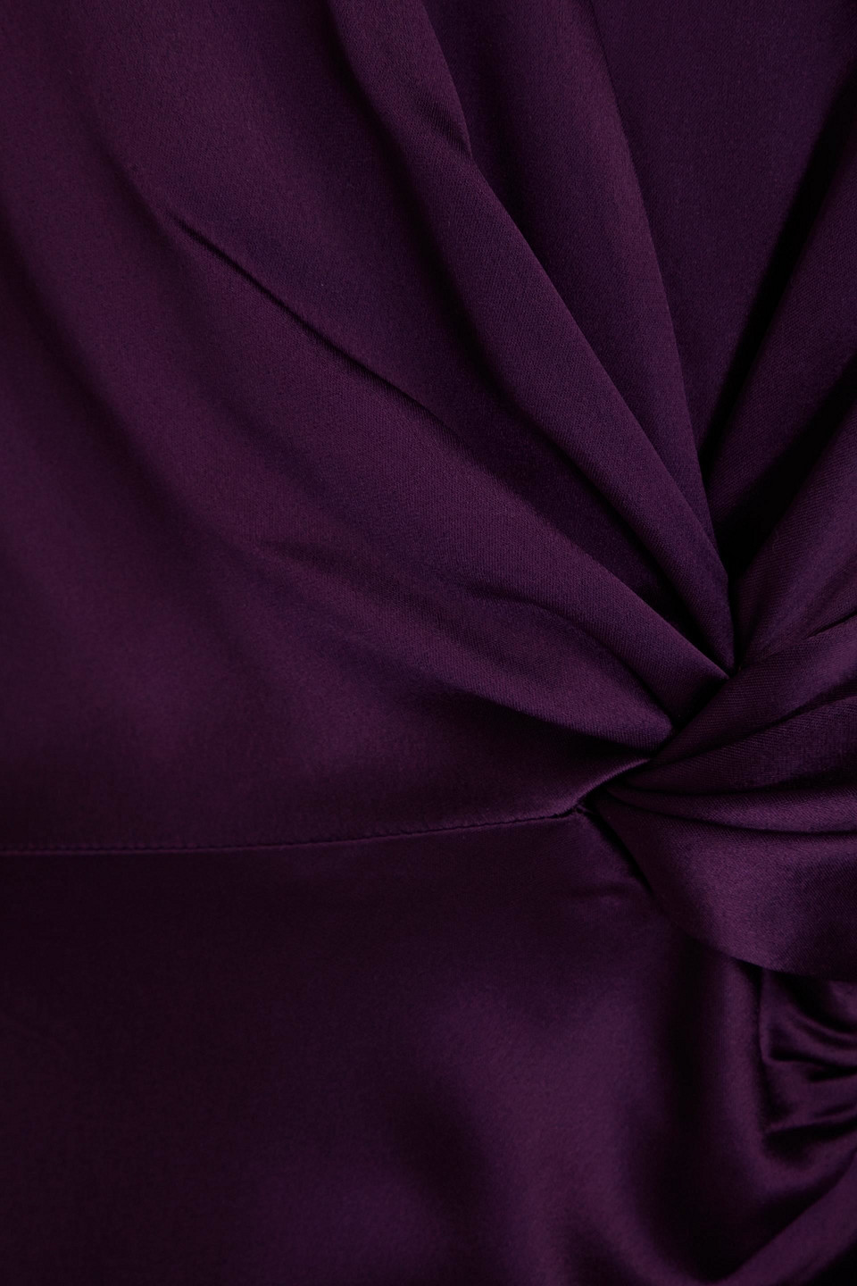 Nicholas Alezia Twist-front Cutout Satin Dress In Violet