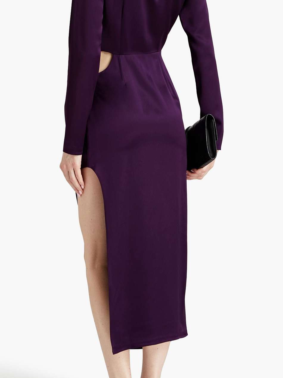 alezia twist-front cutout satin dress