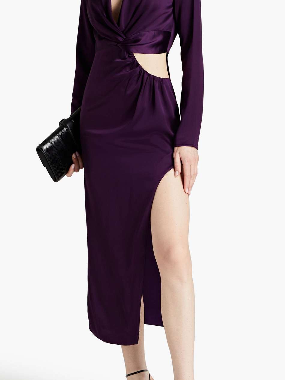 alezia twist-front cutout satin dress