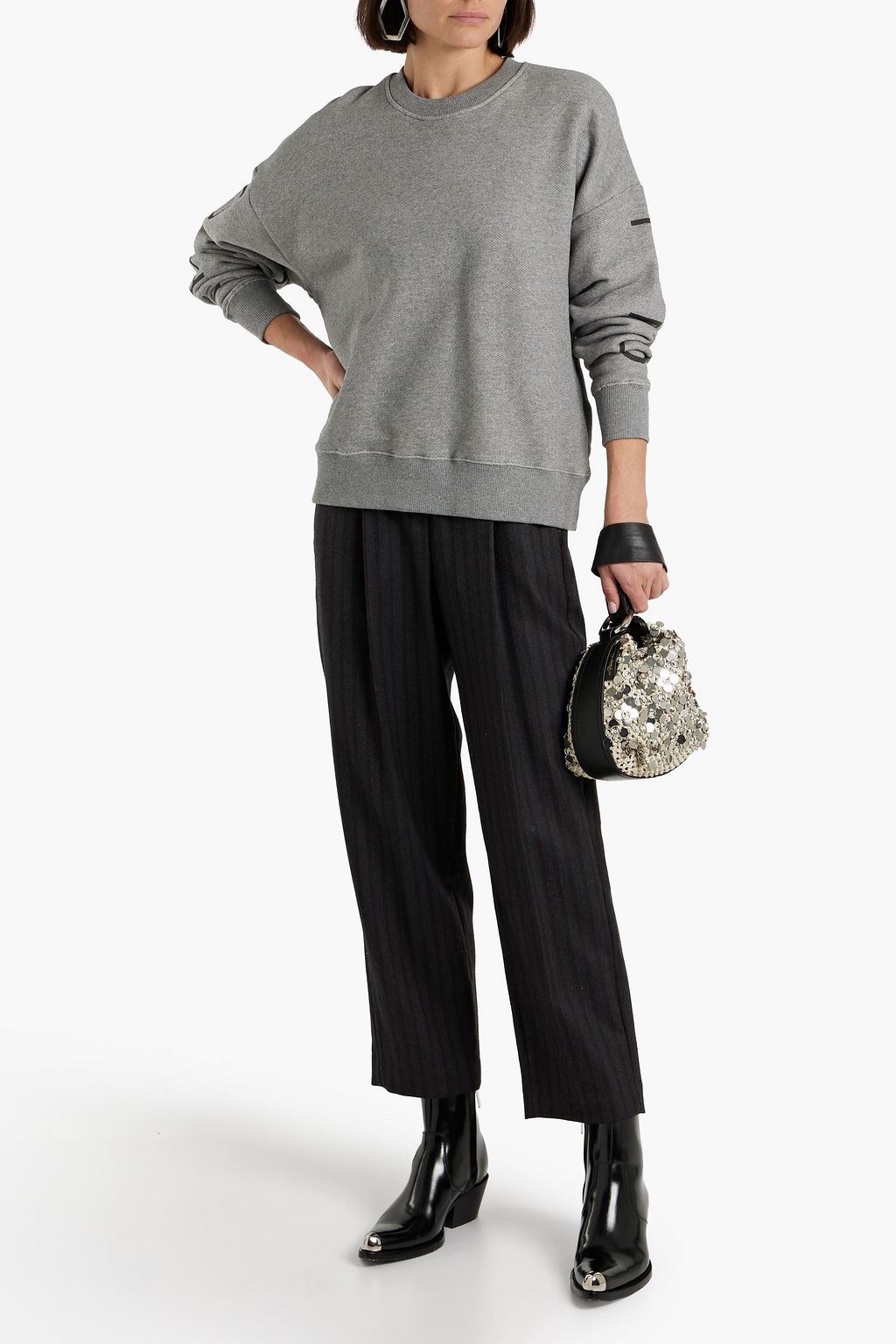 IRO Jilly printed French cotton-terry sweatshirt