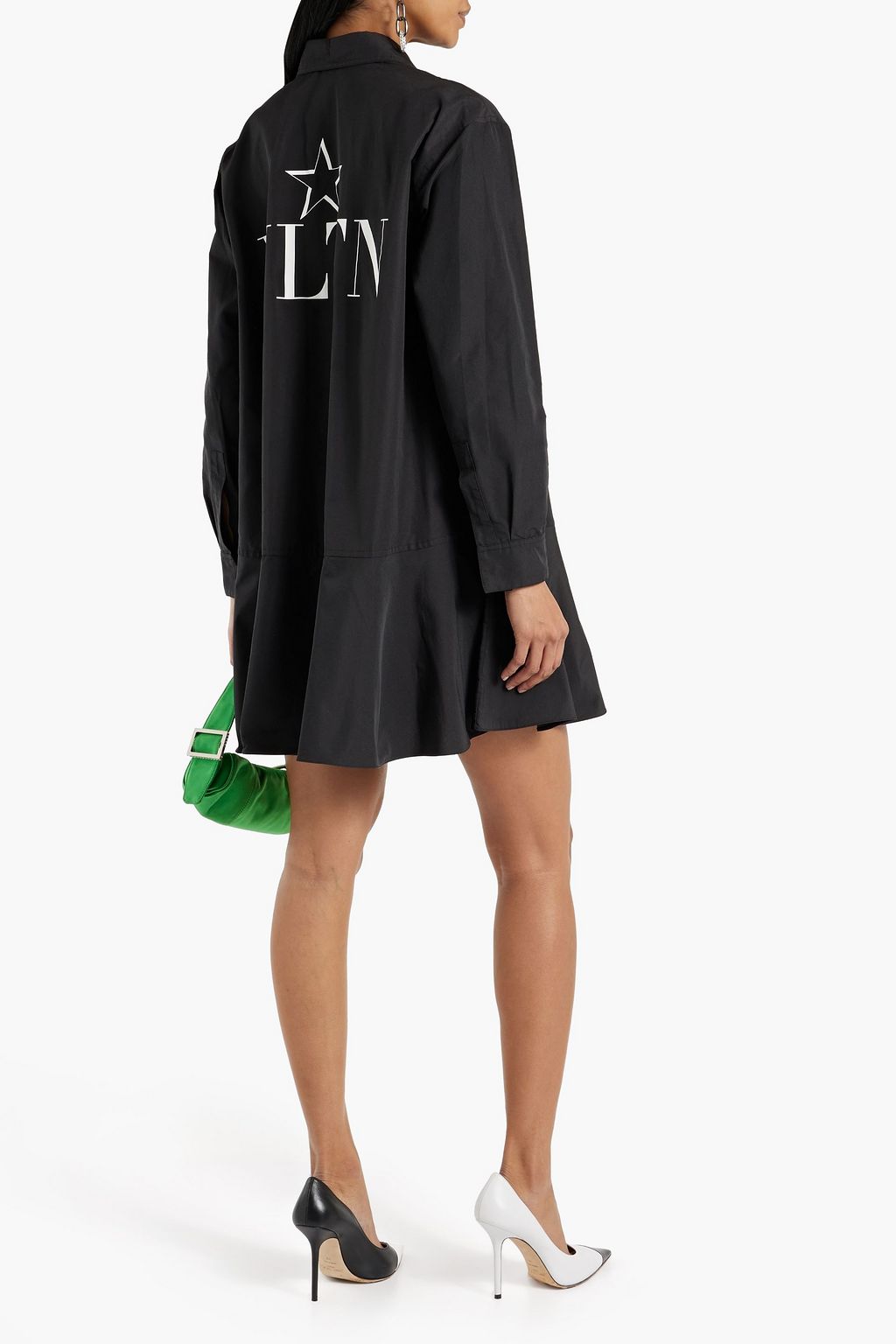 VALENTINO GARAVANI Printed cotton-blend poplin mini shirt dress