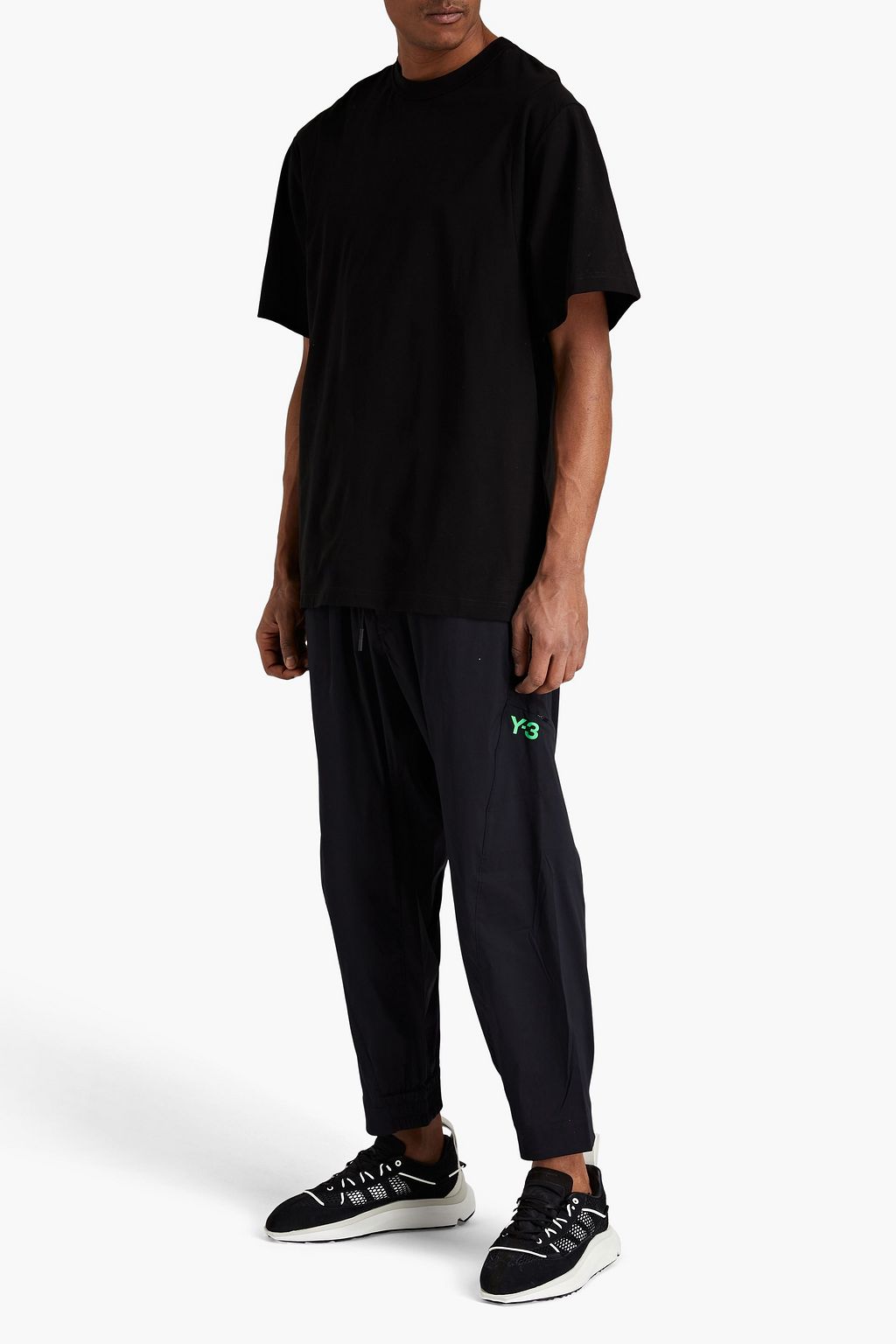 Y-3 Cropped printed shell track pants
