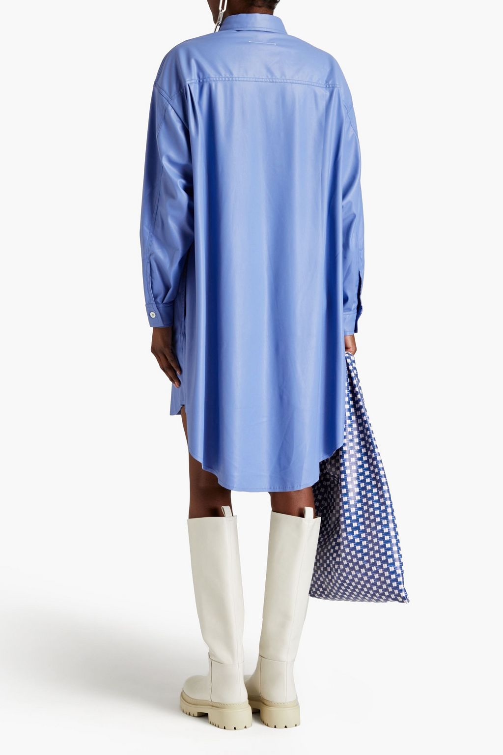 MM6 MAISON MARGIELA Oversized faux leather mini shirt dress