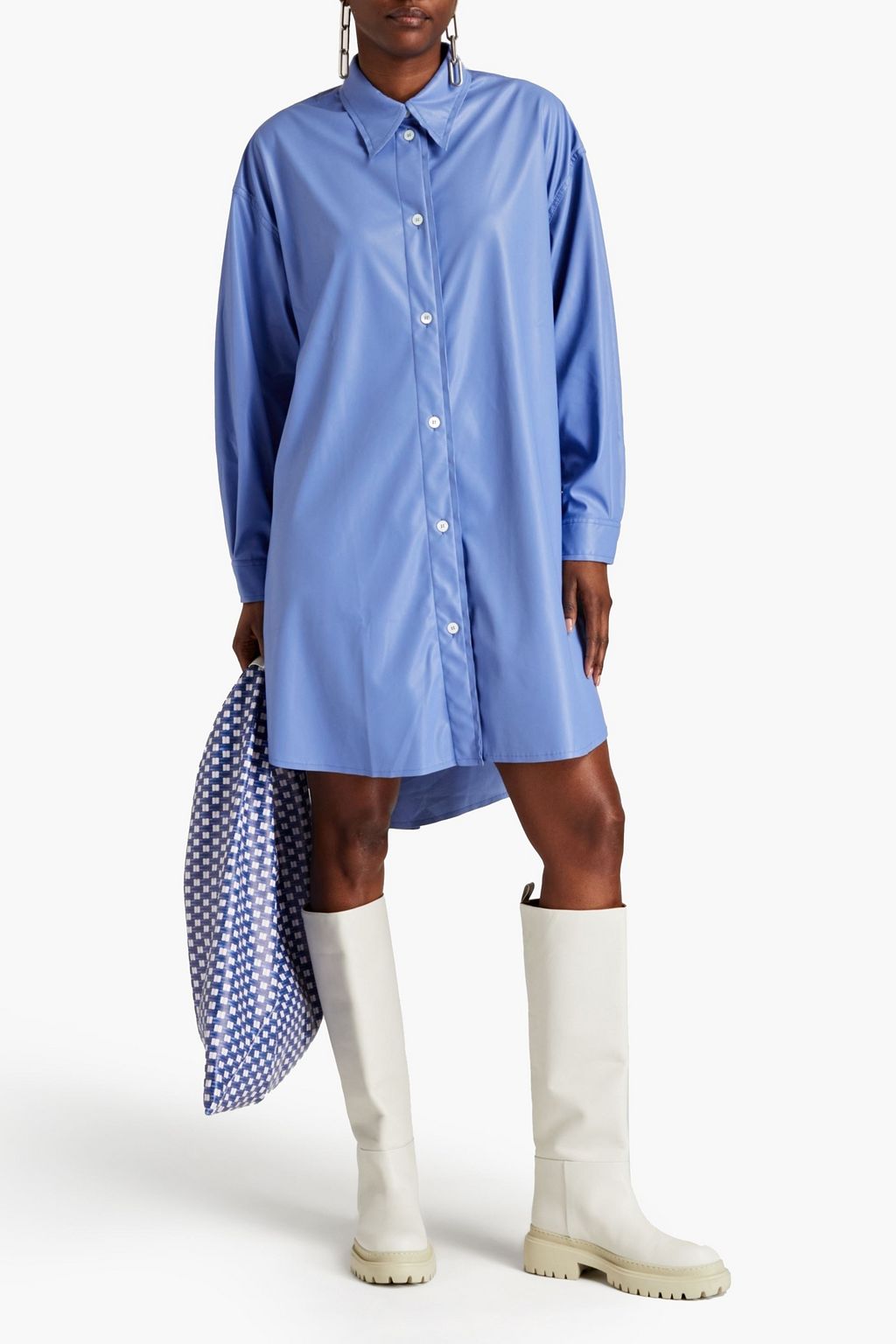 MM6 MAISON MARGIELA Oversized faux leather mini shirt dress