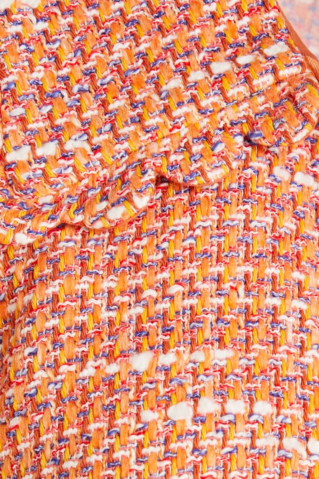 MAJE Cropped tie-detailed gathered tweed top