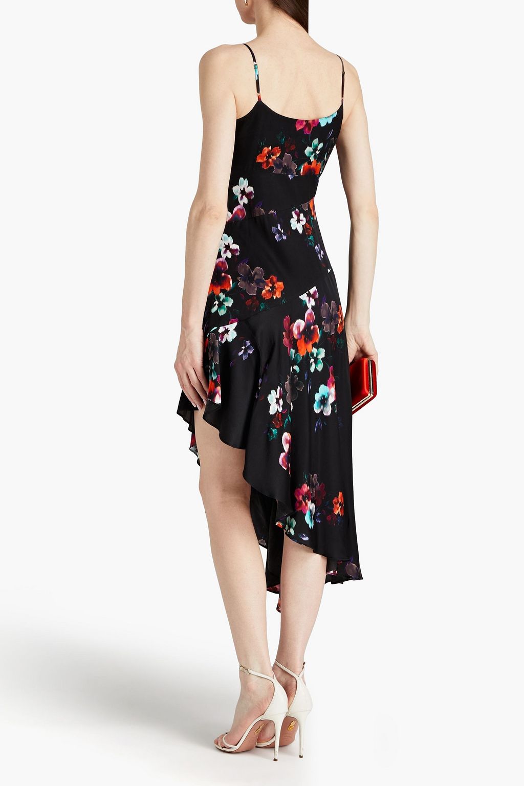 NICHOLAS Anneli asymmetric floral-print sateen dress | THE OUTNET