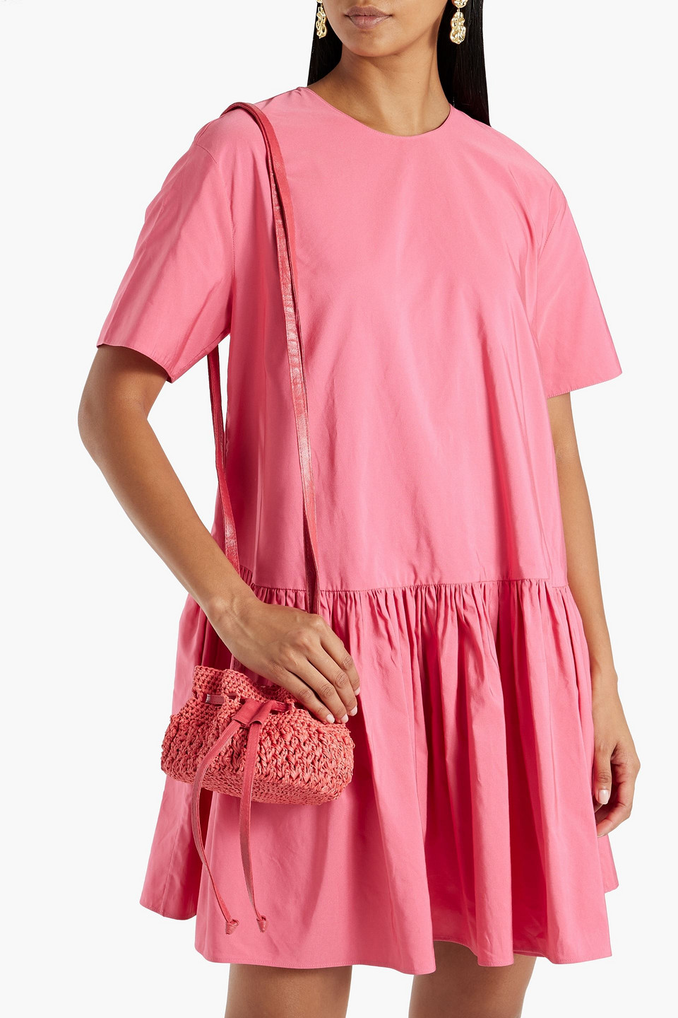 Eugenia Kim Penelope Woven Shoulder Bag In Coral