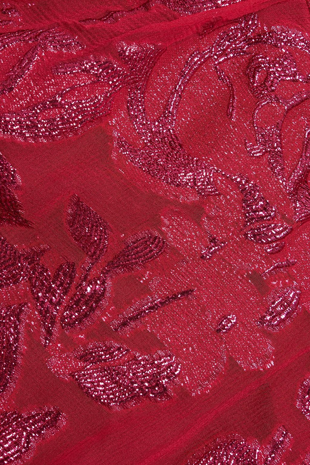 IRO Mabel gathered metallic fil coupé silk-blend georgette top