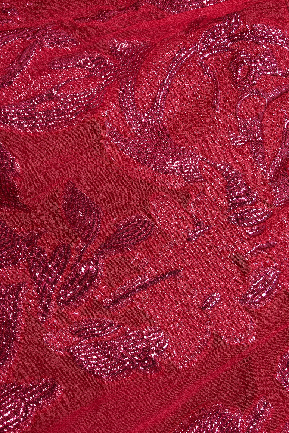 Iro Mabel Gathered Metallic Fil Coupé Silk-blend Georgette Top In Fuchsia