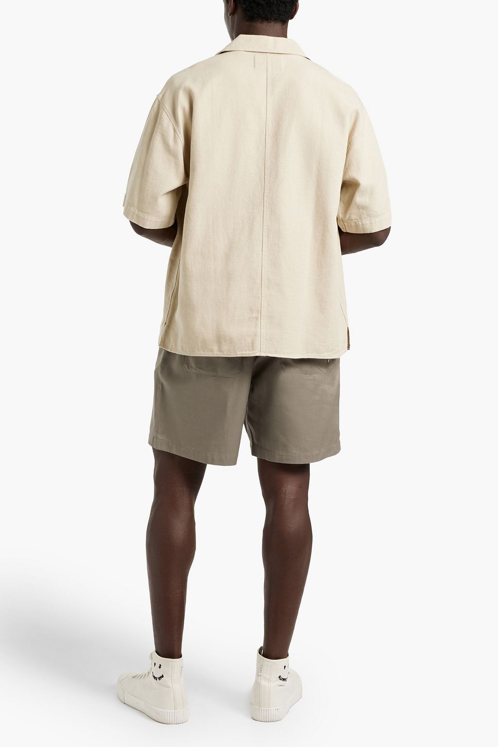 FRAME Lyocell and cotton-blend drawstring shorts
