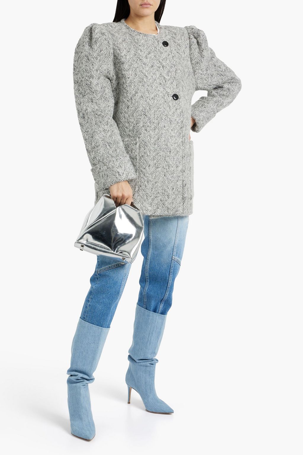 IRO Cartai brushed bouclé-tweed coat