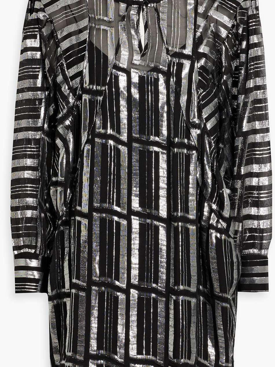 cat metallic fil coupé silk-blend chiffon mini dress
