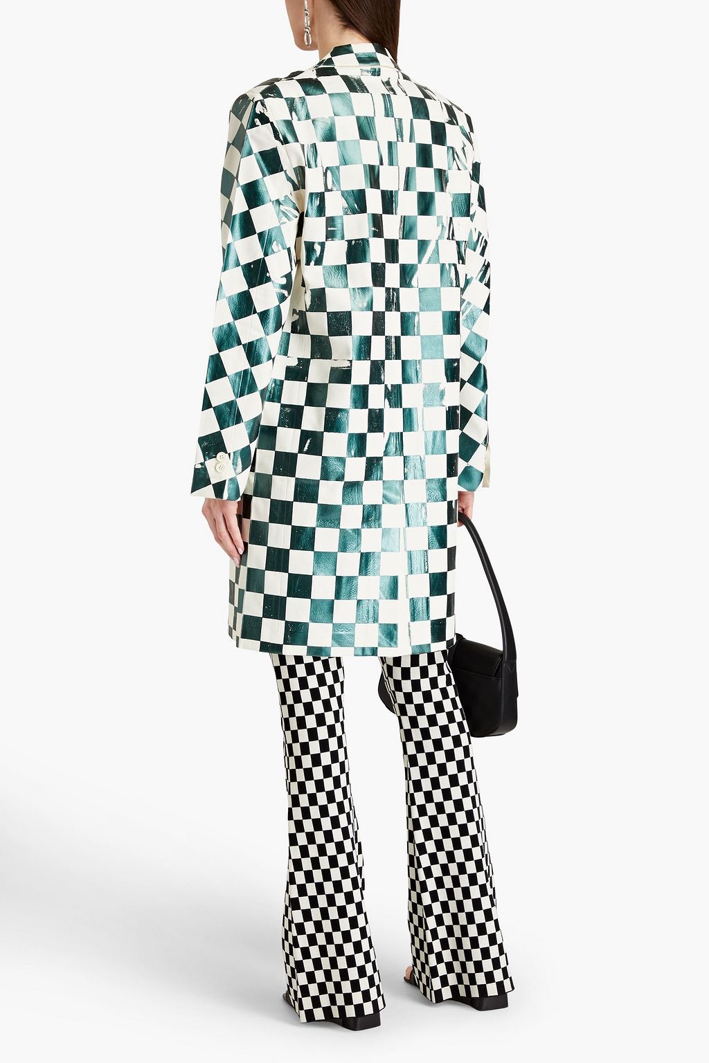 MM6 MAISON MARGIELA Metallic checked gabardine coat