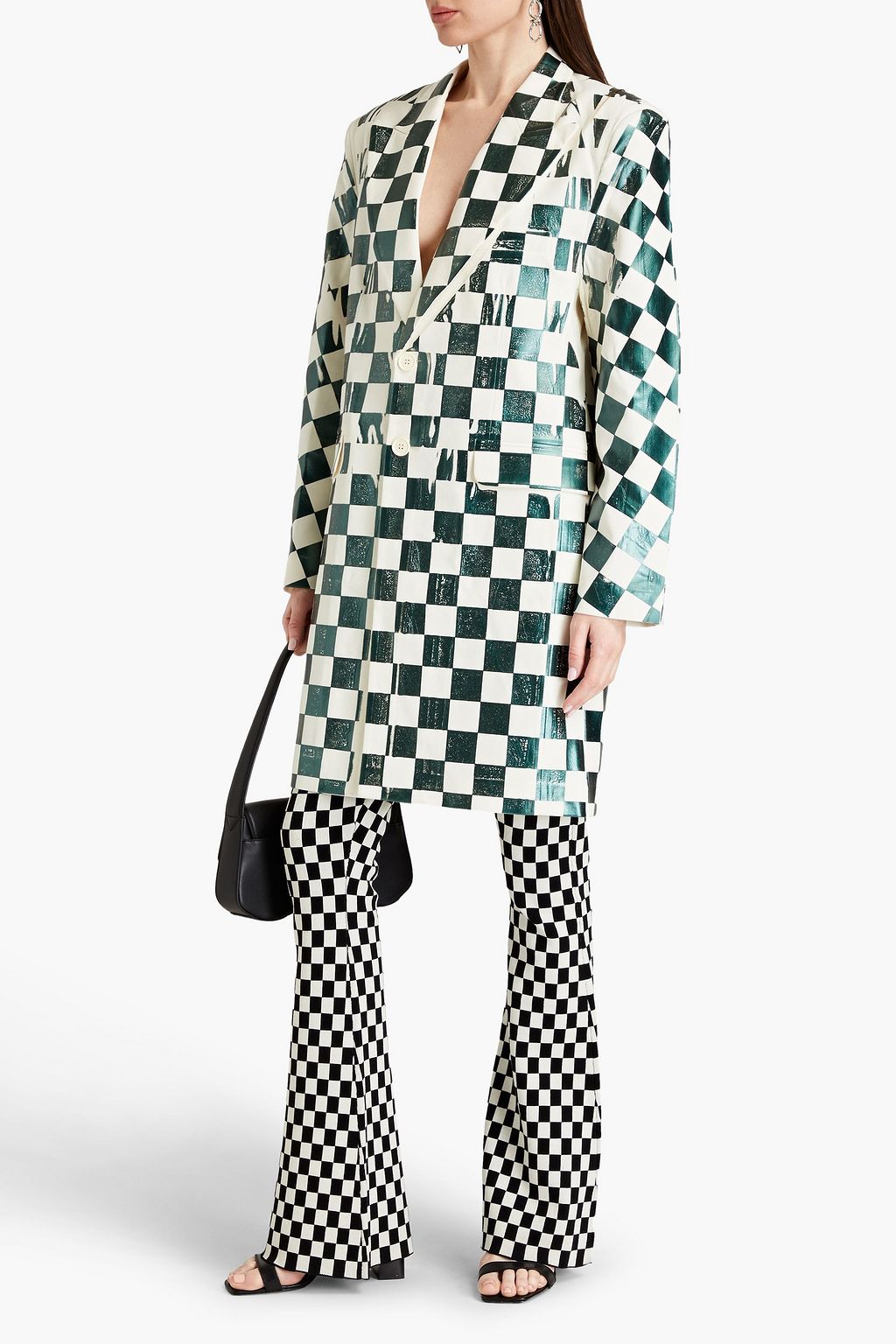 MM6 MAISON MARGIELA Metallic checked gabardine coat