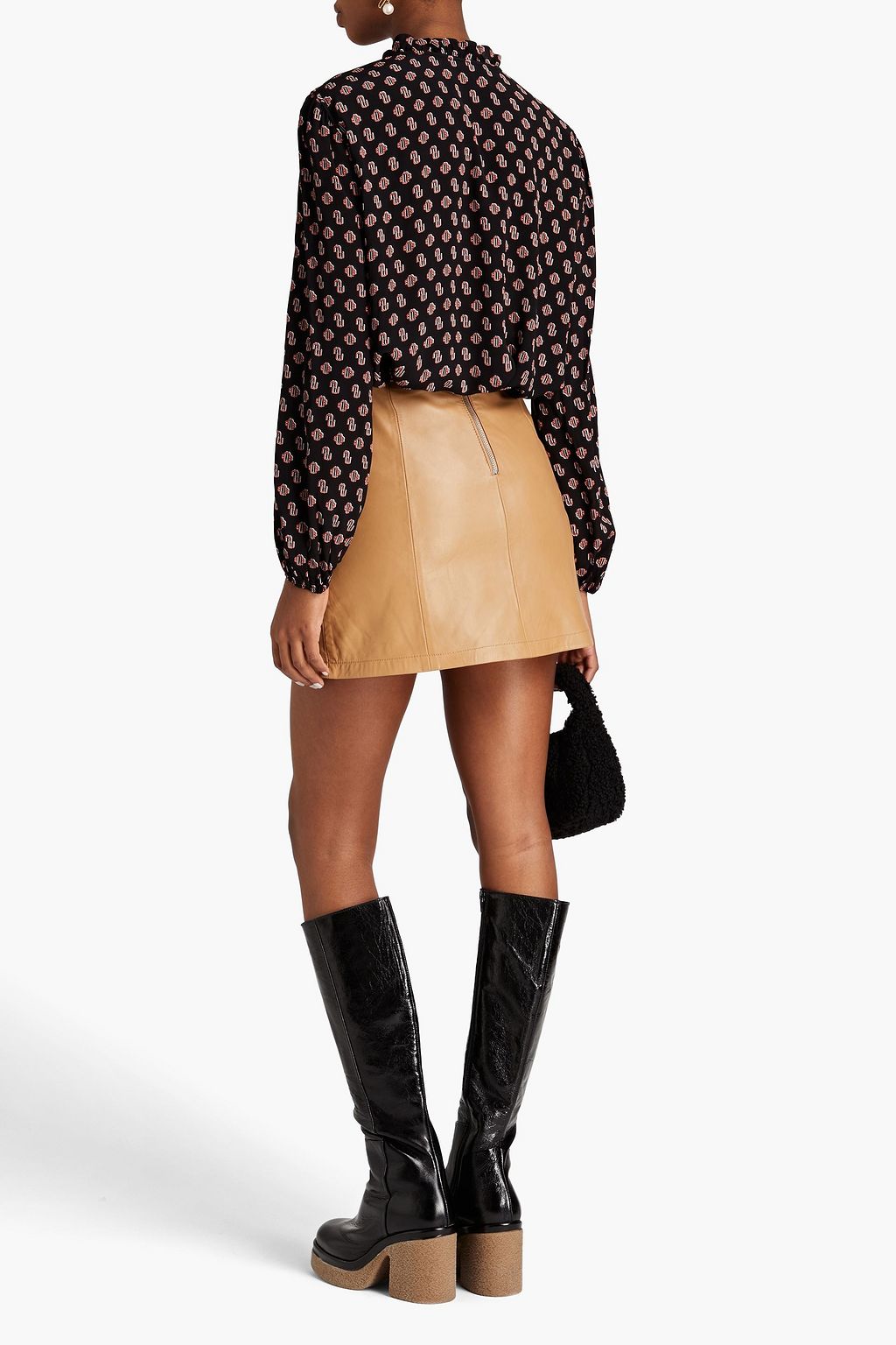 MAJE Printed crepe de chine blouse