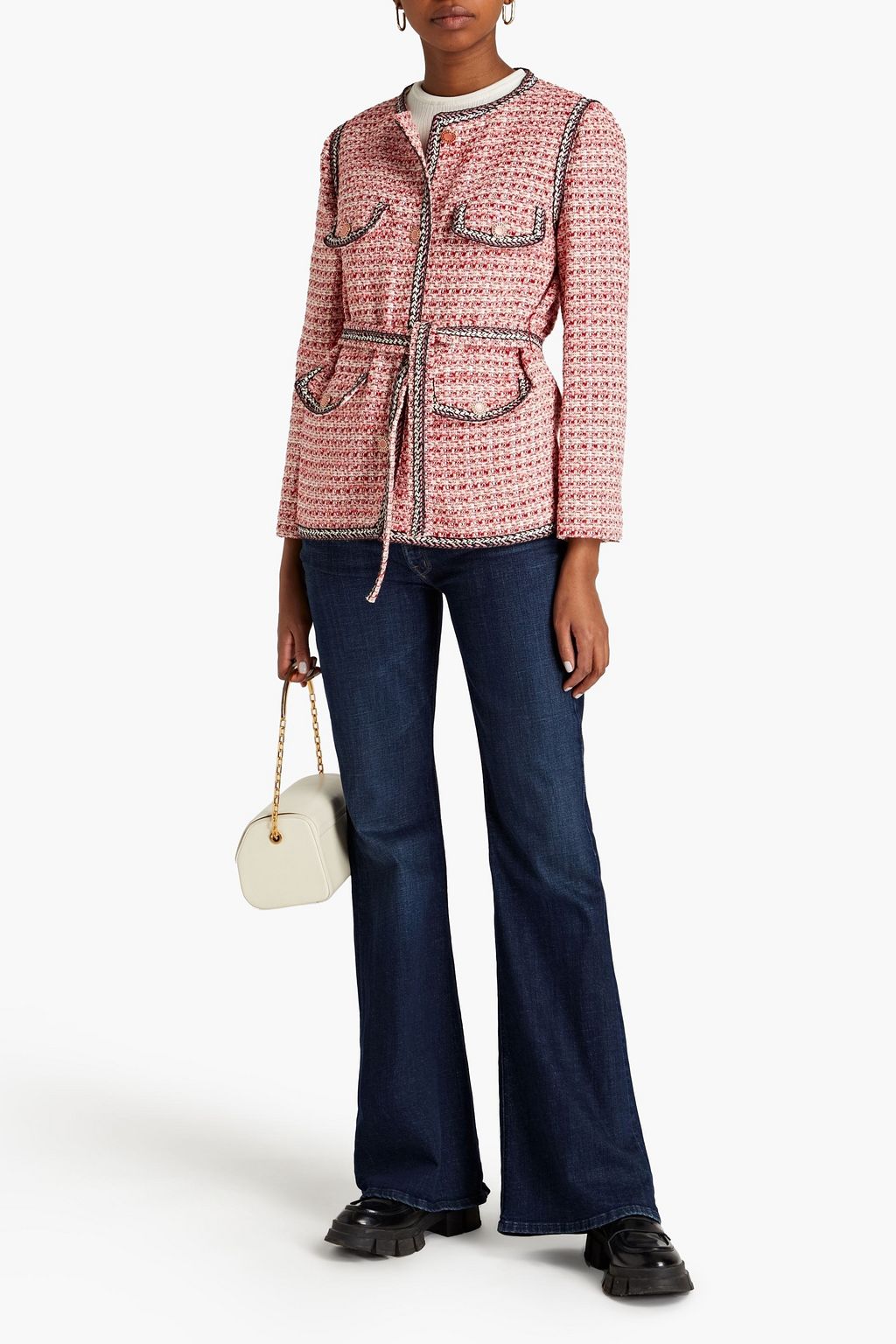 MAJE Metallic cotton-blend tweed jacket | THE OUTNET