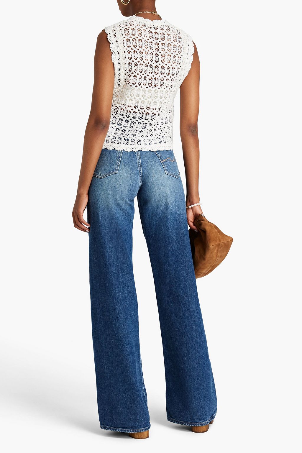 MAJE فيست من القطن بحبكة كروشيه