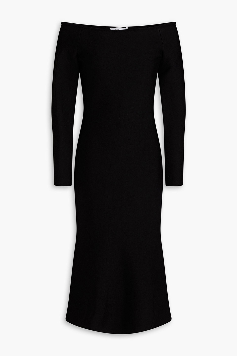 Safiyaa Renée Off-the-shoulder Knitted Midi Dress In Black