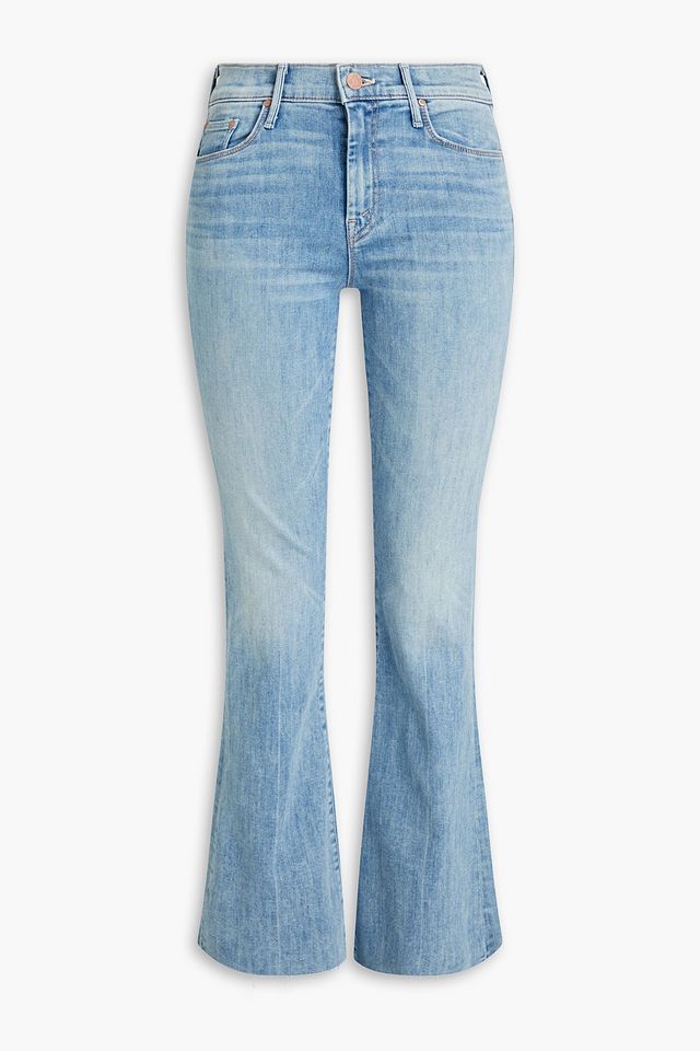 Faded mid-rise flared jeans
