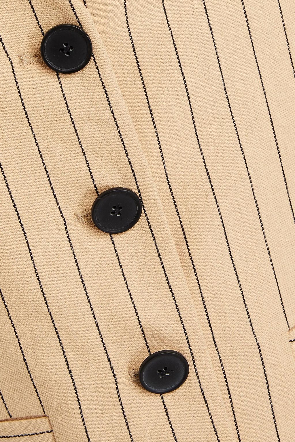 MAJE Pinstriped cotton and linen-blend vest