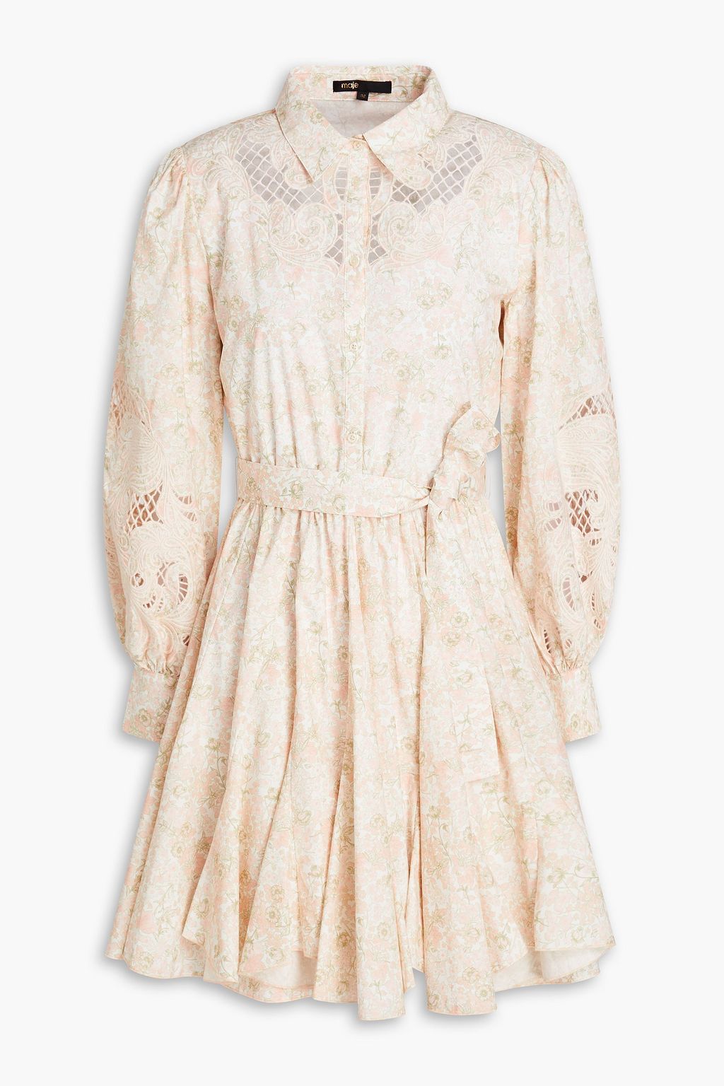 Maje long dress in guipure sale