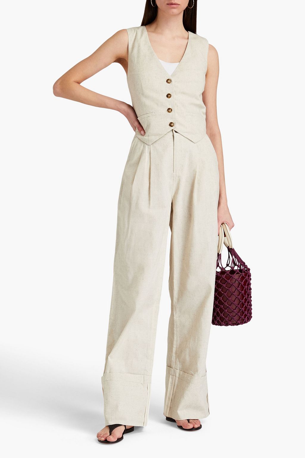 NICHOLAS Linen-blend vest