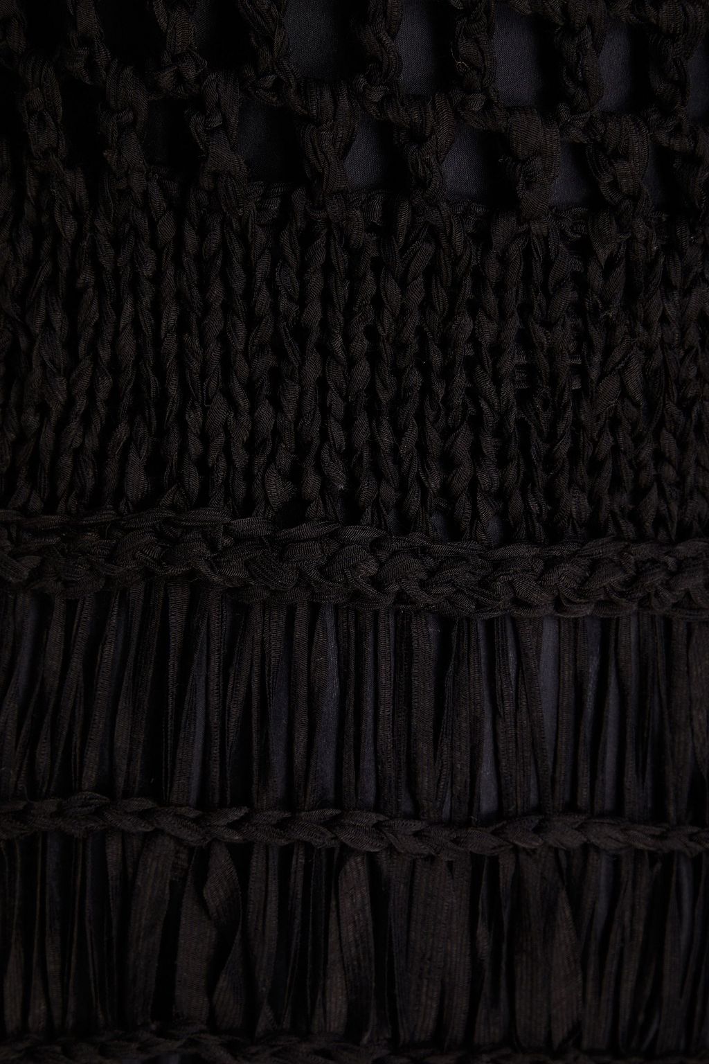 FIL DE VIE Isadora fringed crochet-knit midi dress