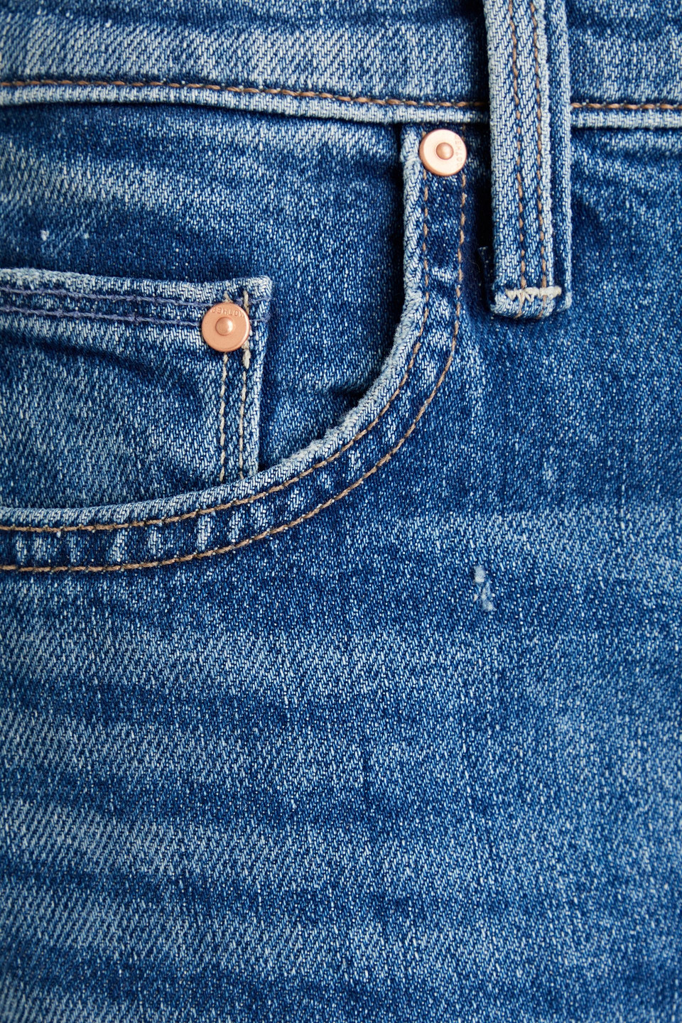 Mother The Tomcat Cropped High-rise Slim-leg Jeans In Mid Denim