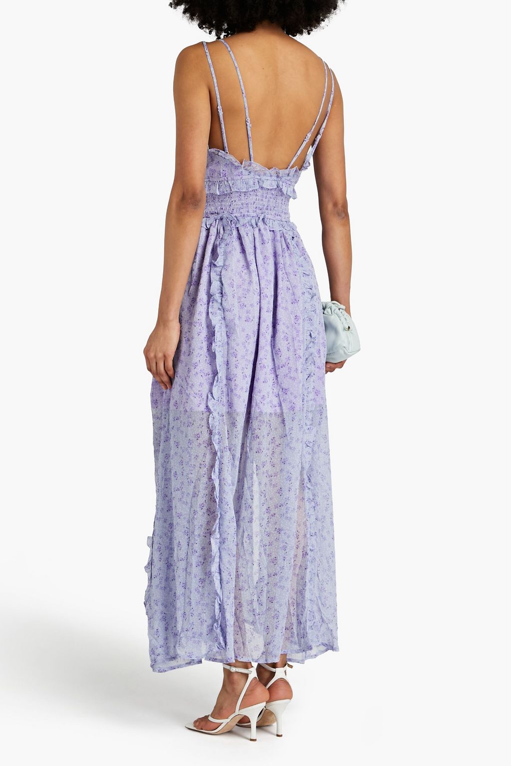 ELLIATT Victorian ruffle-trimmed floral-print georgette maxi dress ...
