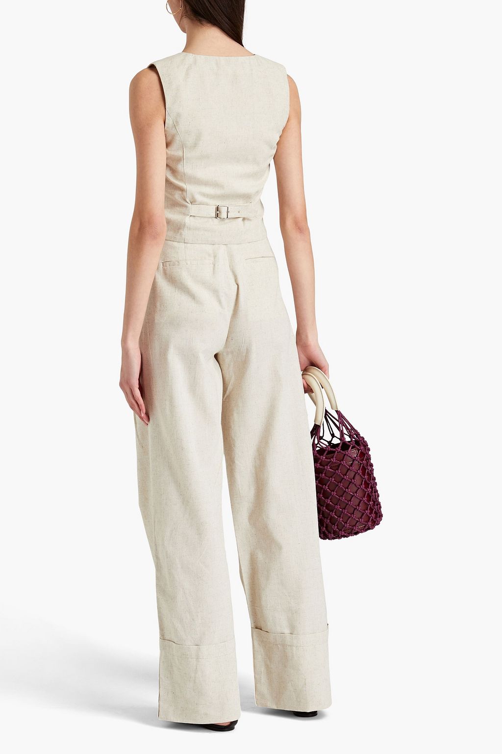 NICHOLAS Linen-blend wide-leg pants