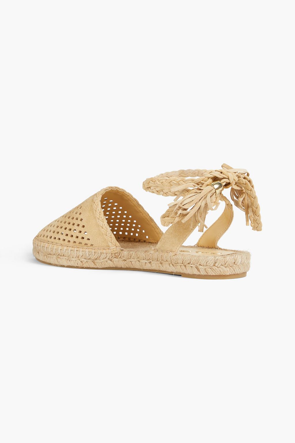 PAULA TORRES Iza lace-up laser-cut suede espadrilles
