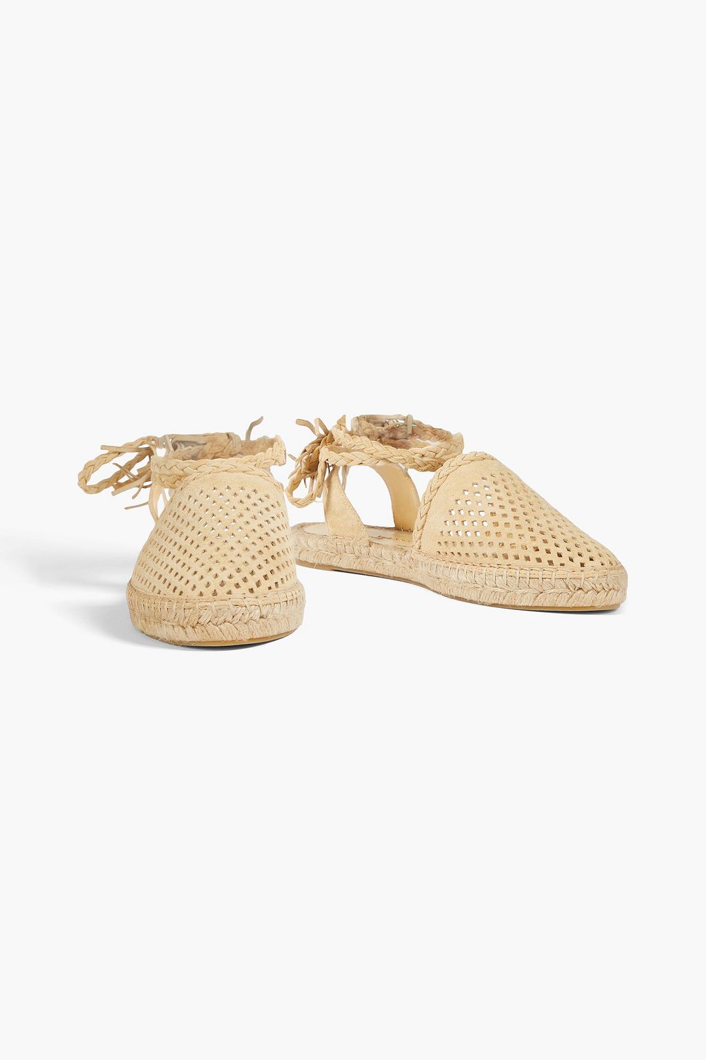 PAULA TORRES Iza lace-up laser-cut suede espadrilles