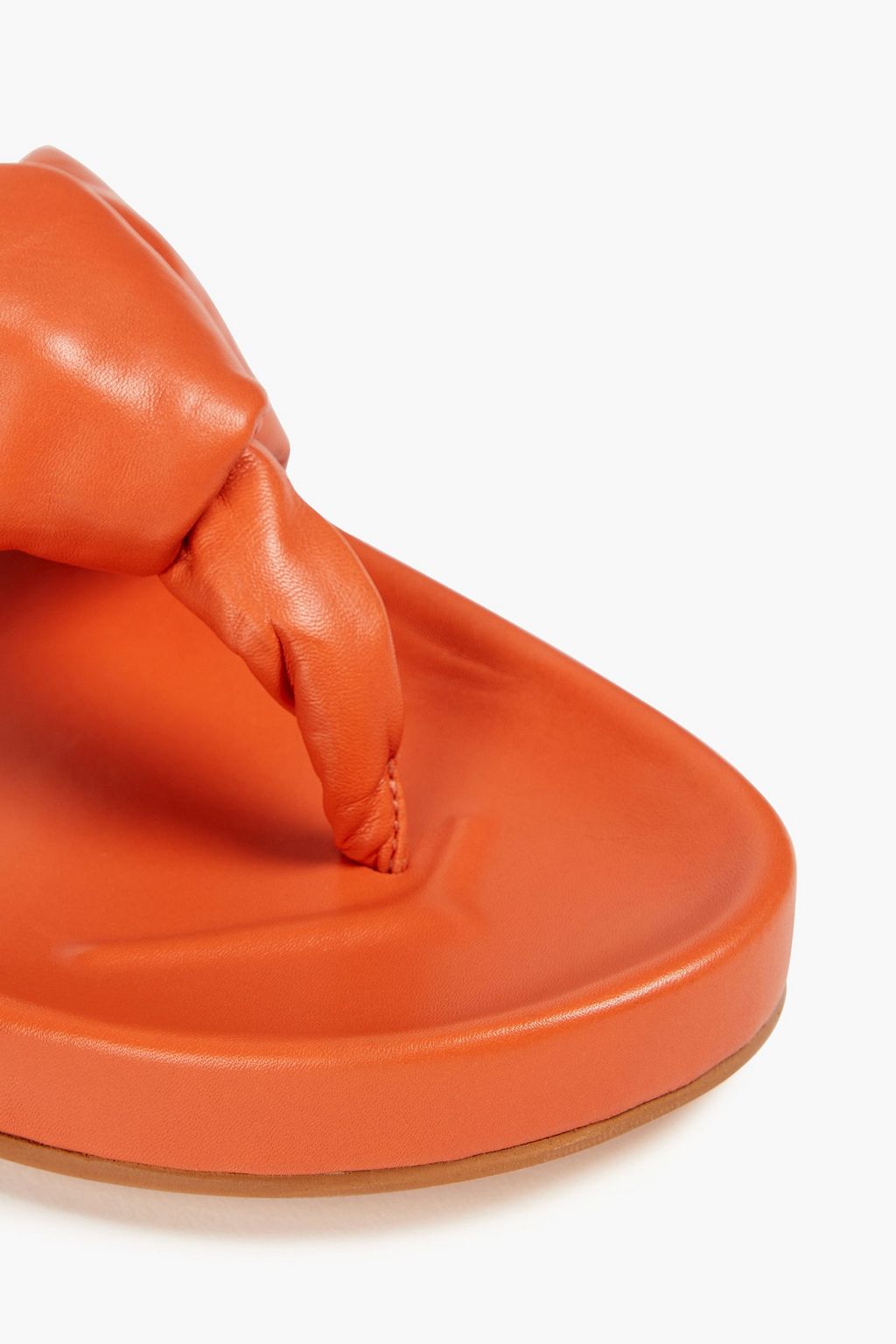 PAULA TORRES Knotted pebbled-leather flip flops