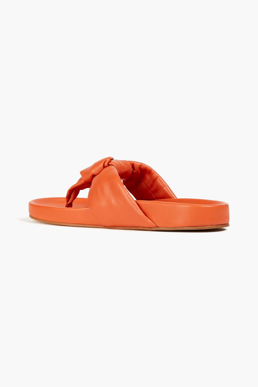 PAULA TORRES Knotted pebbled-leather flip flops
