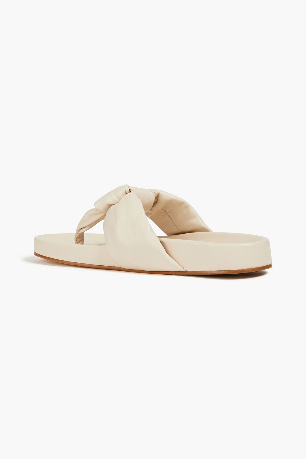 PAULA TORRES Knotted pebbled-leather flip flops