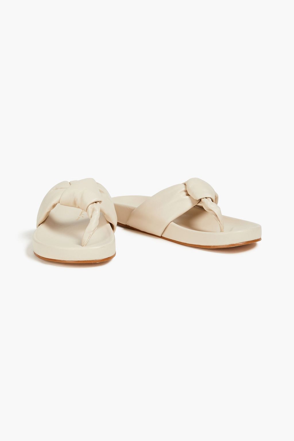 PAULA TORRES Knotted pebbled-leather flip flops