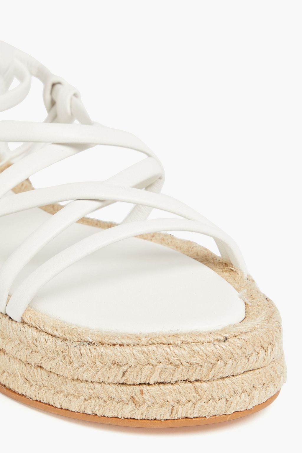 PAULA TORRES Eva lace-up metallic leather espadrille sandals