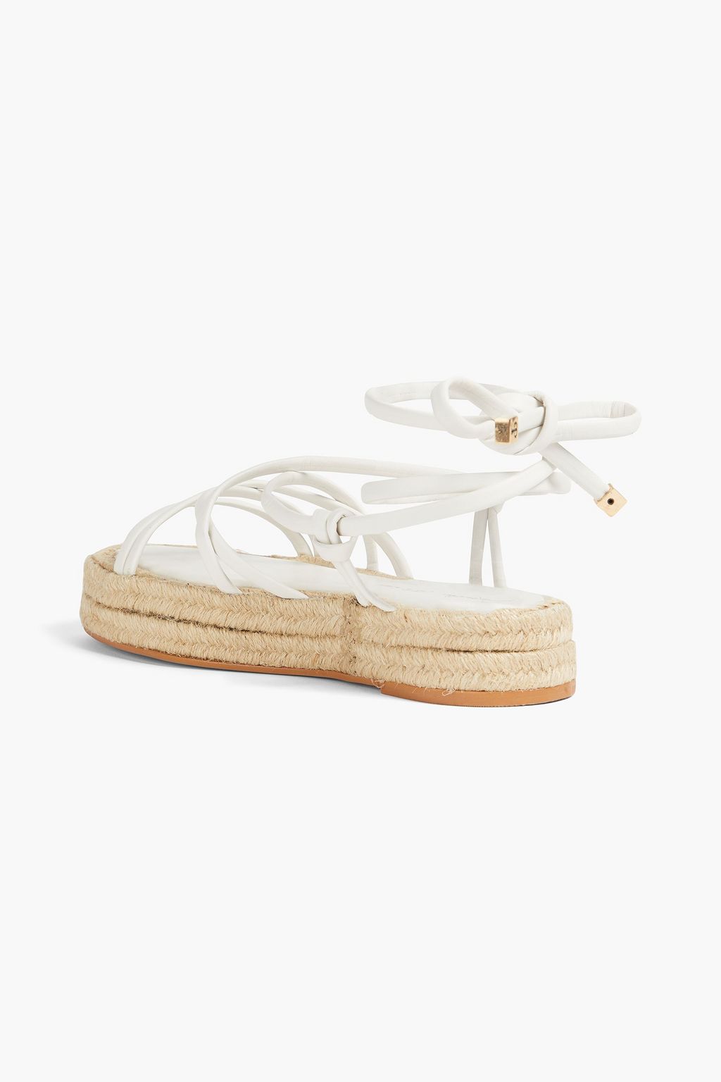 PAULA TORRES Eva lace-up metallic leather espadrille sandals