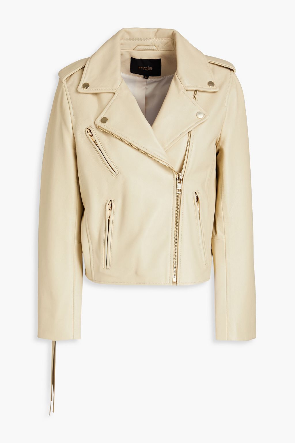 MAJE Bexol fringed leather biker jacket | Sale up to 70% off | THE OUTNET