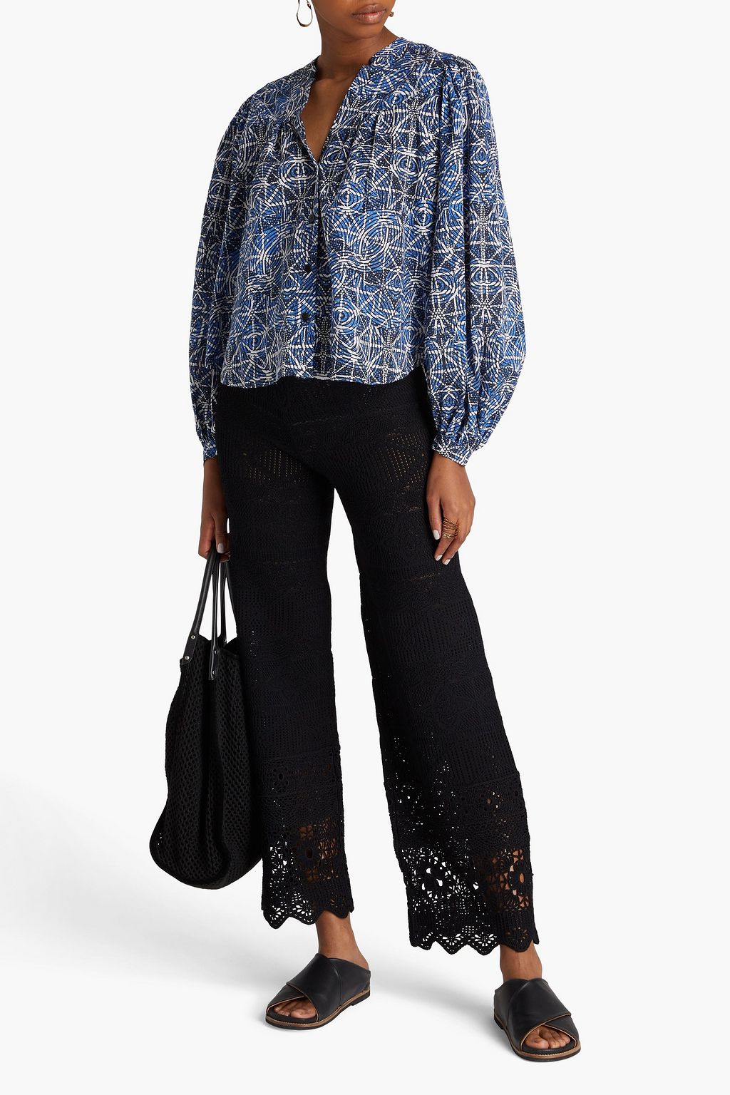 MAJE Printed cotton blouse