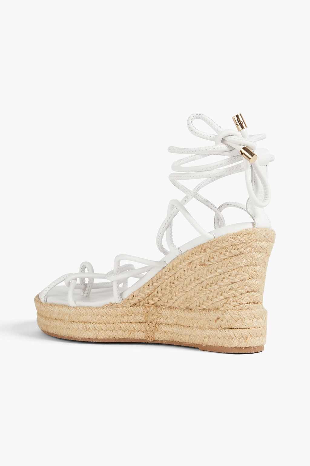 PAULA TORRES Mel lace-up leather wedge espadrille sandals