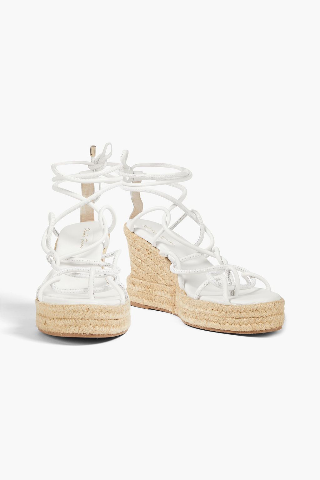 PAULA TORRES Mel lace-up leather wedge espadrille sandals