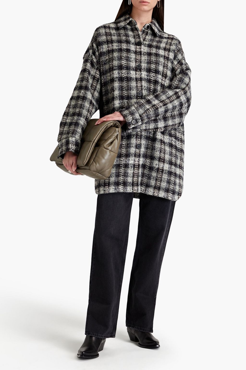 IRO Elioick oversized checked tweed coat