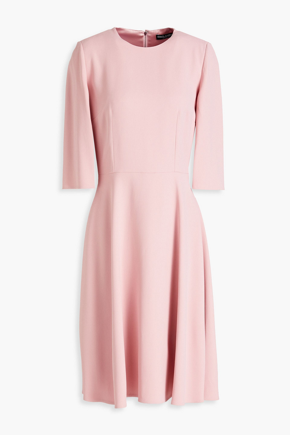 Dolce & Gabbana Flared Crepe Dress In Pink