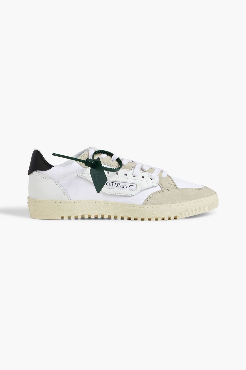 OFF-WHITE™ 5.0 leather, suede and canvas sneakers | THE OUTNET