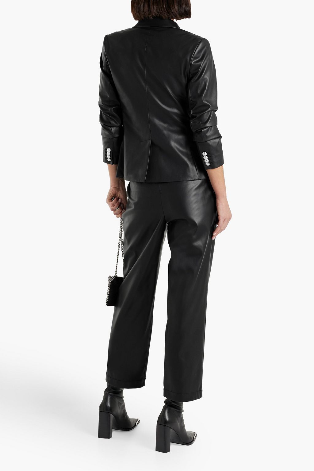 DEREK LAM 10 CROSBY Arthur faux leather blazer