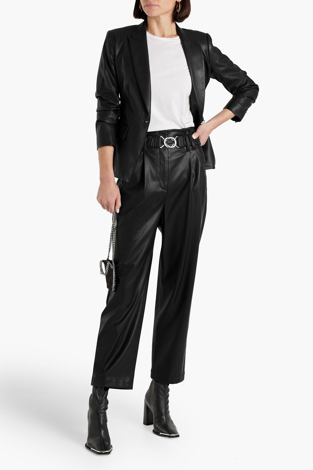 DEREK LAM 10 CROSBY Arthur faux leather blazer