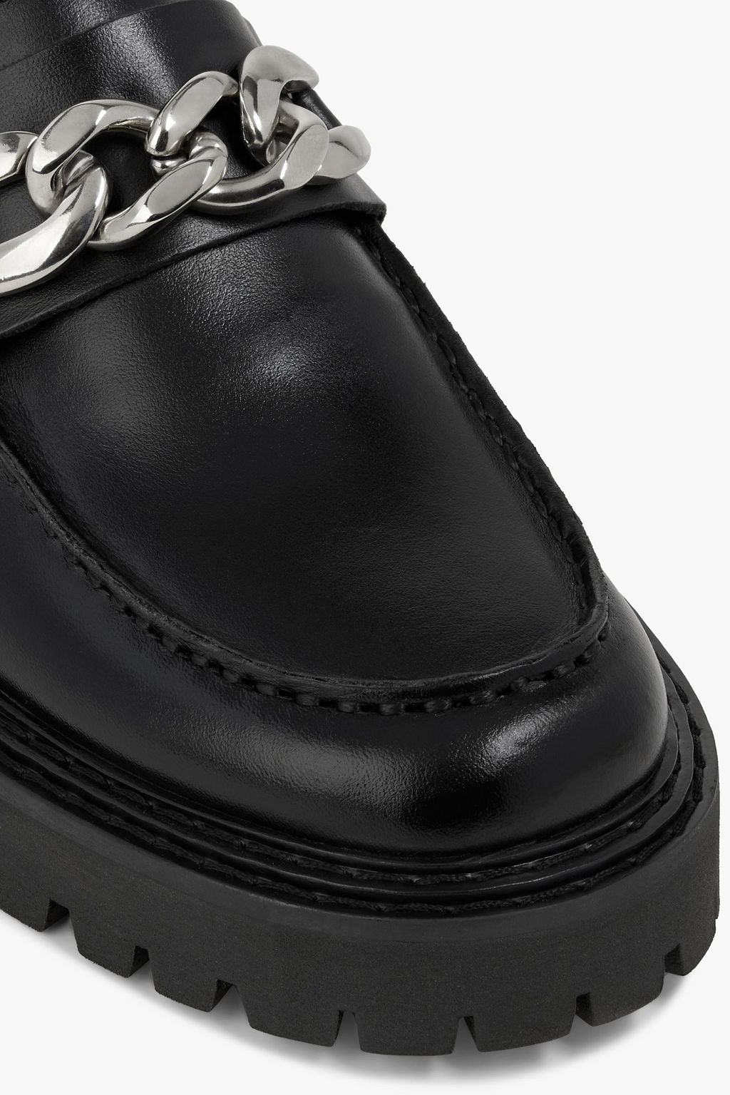 IRIS & INK Chain-embellished leather loafers
