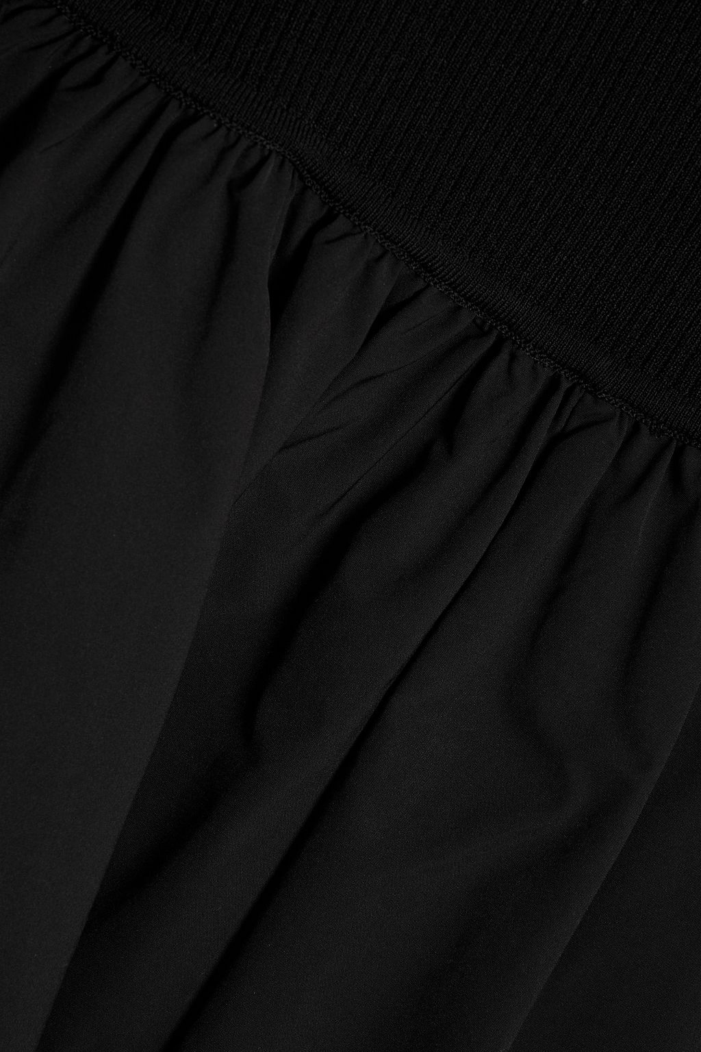 DEREK LAM 10 CROSBY Convertible ribbed knit-paneled taffeta midi dress