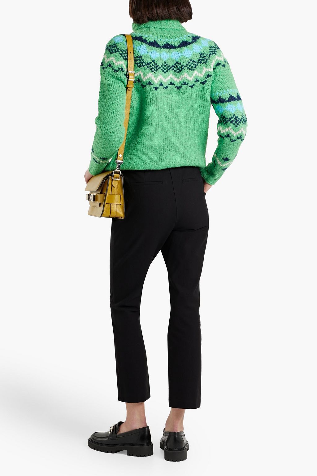 DEREK LAM 10 CROSBY Brushed jacquard-knit turtleneck sweater